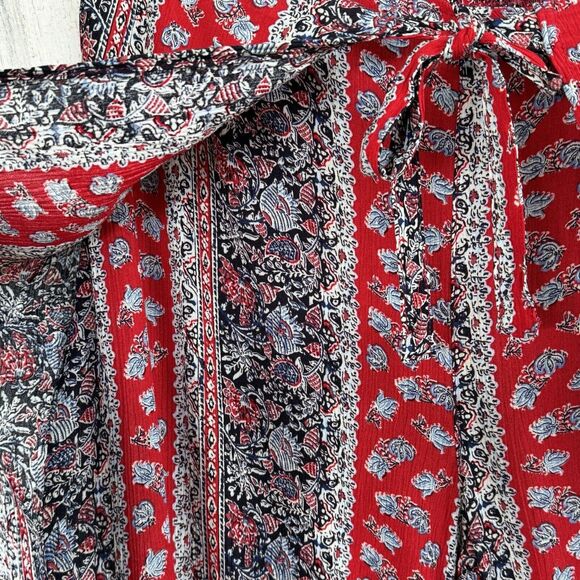 Style & Co X-Large Wide Leg Wrap Pants Floral Mid-Rise Tie Gauzy Elastic Waist - Picture 6 of 9